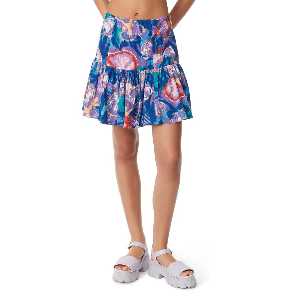 imageCircus NY Womens Chelsea Back Zip Flare Mini SkirtFlower Dye  Fairy Wren