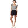 Circus NY Women’s Anisa Ruffled Knit Tank Top(Black & White Gingham)