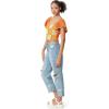 Circus NY Women’s Crochet Short Sleeve Crop Top(Topaz)