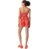 Circus NY Womens Elyse Halter Pull on Drawstring Romper(Sunset Slick – Carmine Rose)