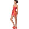 Circus NY Womens Elyse Halter Pull on Drawstring Romper(Sunset Slick – Carmine Rose)