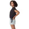 Circus NY Women’s Jess Ruched Side Tie Flounce Knit Top(Anthracite)