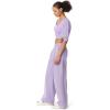 Circus NY Women’s Smocked Back Puff Short Sleeve Crop Top(Fairy Wren)