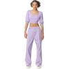Circus NY Women’s Smocked Back Puff Short Sleeve Crop Top(Fairy Wren)