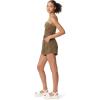 Circus NY Womens Strapless Belted Front Zipper Romper(Burnt Olive)
