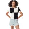 Circus NY Women’s Crew Neck Short Sleeve Knit Top(Anthracite)