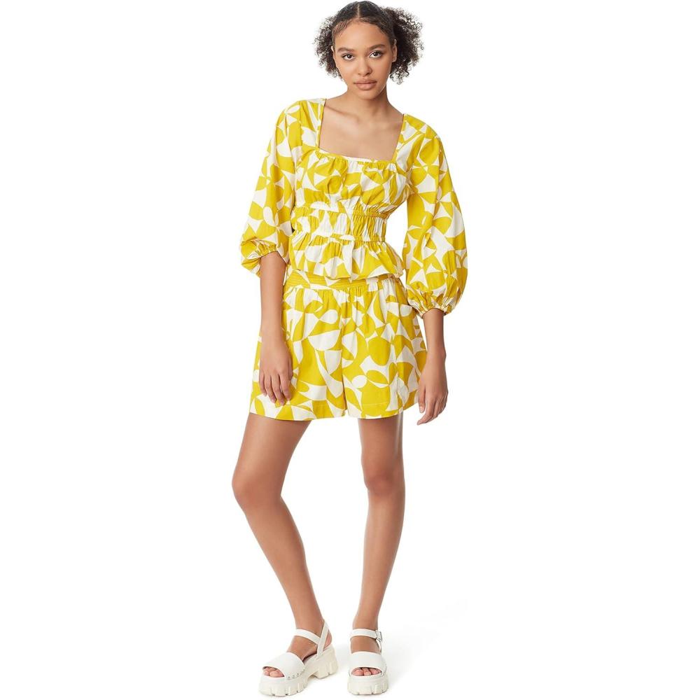 imageCircus NY Womens Cal Belled Sleeve Elastic Waist TopGeo Cutout  Mango Mint