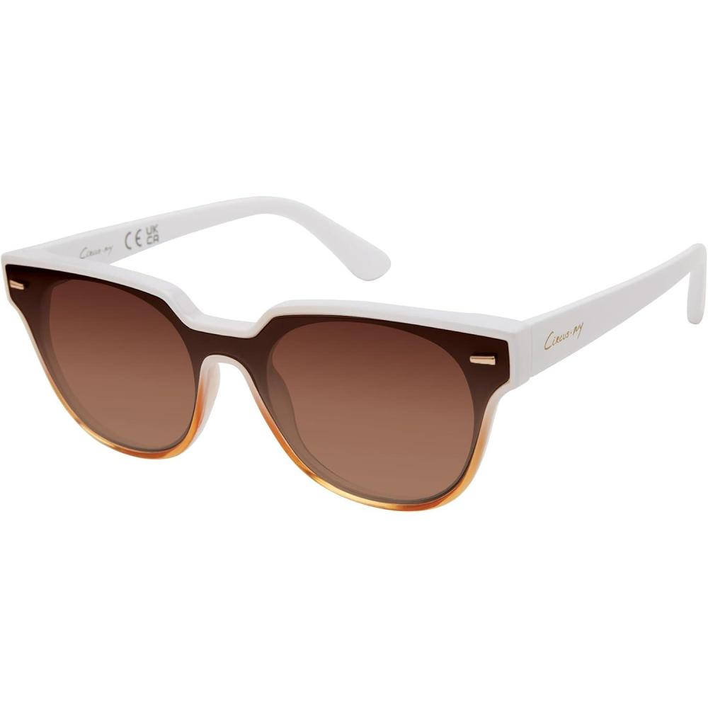 imageCircus NY by Sam Edelman Womens CC610 Retro Round Cat Eye SunglassesWhite  Nude
