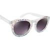Circus NY by Sam Edelman Women’s CC610 Retro Round Cat Eye Sunglasses(Clear & Rainbow)