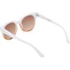 Circus NY by Sam Edelman Women’s CC610 Retro Round Cat Eye Sunglasses(White & Nude)