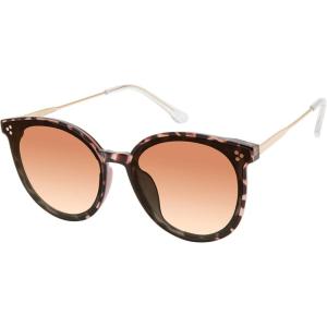 Circus NY Women’s Cc487 Metal Temple Round Sunglasses with Uv400 Protection. Trendy Gifts for Her, 61 Mm(Tortoise)