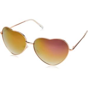 Circus NY by Sam Edelman Women’s CC358 Metal Heart Sunglasses(Rose Gold)
