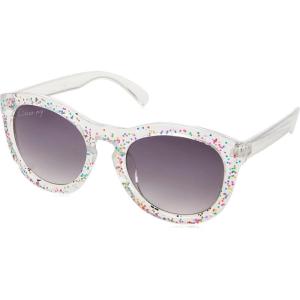 Circus NY by Sam Edelman Women’s CC610 Retro Round Cat Eye Sunglasses(Clear & Rainbow)