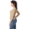Circus NY Women’s Imogen Ruched Long Sleeve Knit Top(Marshmallow – Textured Leopard)