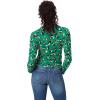 Circus NY Women’s Imogen Ruched Long Sleeve Knit Top(Painter Leopard – Pepper Green)