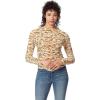 Circus NY Women’s Imogen Ruched Long Sleeve Knit Top(Marshmallow – Textured Leopard)