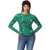 Circus NY Women’s Imogen Ruched Long Sleeve Knit Top(Painter Leopard – Pepper Green)