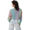 Circus NY Women’s Go-to Crop Top Pullover Sweater(Rainbow Ombre)