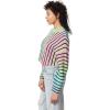 Circus NY Women’s Go-to Crop Top Pullover Sweater(Rainbow Ombre)