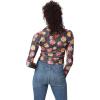 Circus NY Women’s Luna Collared V-Neck Knit Pullover Top(Black-artist Tulip)