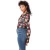 Circus NY Women’s Luna Collared V-Neck Knit Pullover Top(Black-artist Tulip)