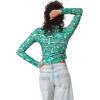 Circus NY Women’s Luna Collared V-Neck Knit Pullover Top(Pepper Green – Painter Leopard)