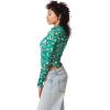 Circus NY Women’s Luna Collared V-Neck Knit Pullover Top(Pepper Green – Painter Leopard)