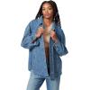 Circus NY Women’s Oversize Button Down Denim Trucker Jacket, Fortune Teller