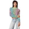 Circus NY Women’s Go-to Crop Top Pullover Sweater(Rainbow Ombre)