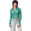 Circus NY Women’s Luna Collared V-Neck Knit Pullover Top(Pepper Green – Painter Leopard)