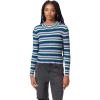 Circus NY Women’s Striped 2nd Layer Mock Neck Sweater(Moroccan Blue Stripe)