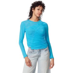 Circus NY Women’s Austin Asymetrical Ruched Knit Top(Dresden Blue)