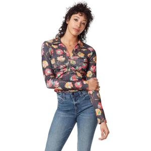 Circus NY Women’s Luna Collared V-Neck Knit Pullover Top(Black-artist Tulip)