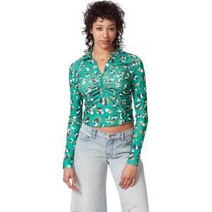 Circus NY Women’s Luna Collared V-Neck Knit Pullover Top(Pepper Green – Painter Leopard)