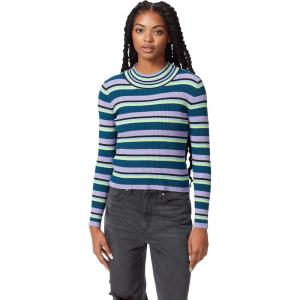 Circus NY Women’s Striped 2nd Layer Mock Neck Sweater(Moroccan Blue Stripe)